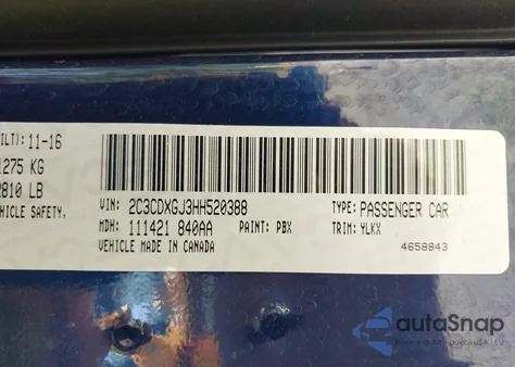 2017 Dodge Charger Daytona 392 Rwd из США, поврежденный, VIN 2C3CDXGJ3HH520388